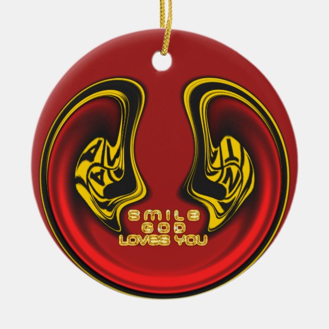 Blessing from Above: God's Love Spiritual Greeting Ceramic Ornament (Front)