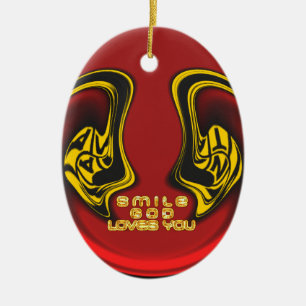 Blessing from Above: God's Love Spiritual Greeting Ceramic Tree Decoration