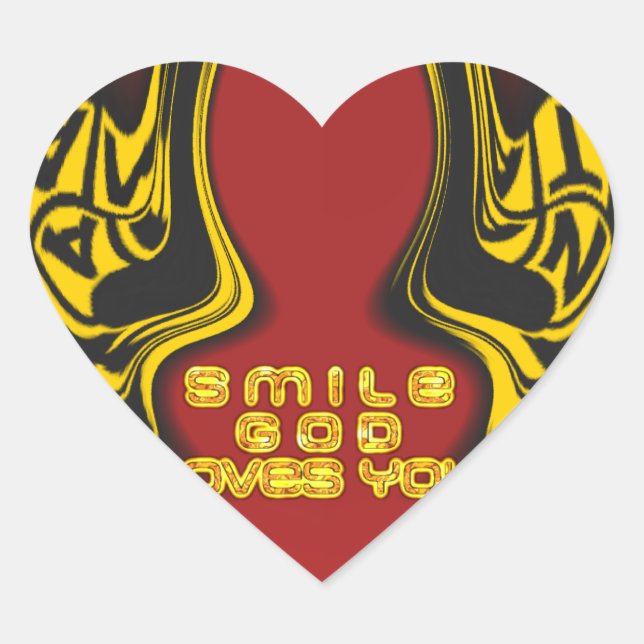 Blessing from Above: God's Love Spiritual Greeting Heart Sticker (Front)