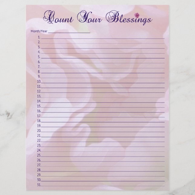 Blessing List Letterhead (Front)