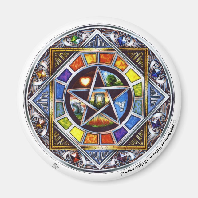 Blessing of Elements Round Magnet (Front)