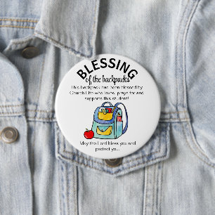 Blessing of the backpacks gift tags key ring butto 10 cm round badge