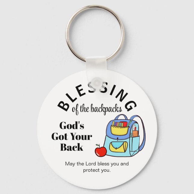 Blessing of the backpacks God's Got Your Back Key Ring (Front)