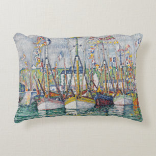Blessing of the Tuna Fleet at Groix, 1923 Decorative Cushion