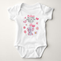 Blessing Scripture Baby Girl Bodysuit Custom Name