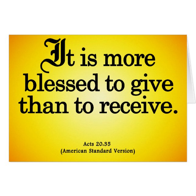 Blessing to Give Acts 20-35 (Front Horizontal)