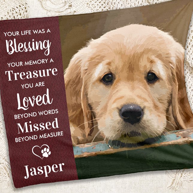 Blessing Treasure Loved Missed - Pet Memorial Fleece Blanket (Creator Uploaded)