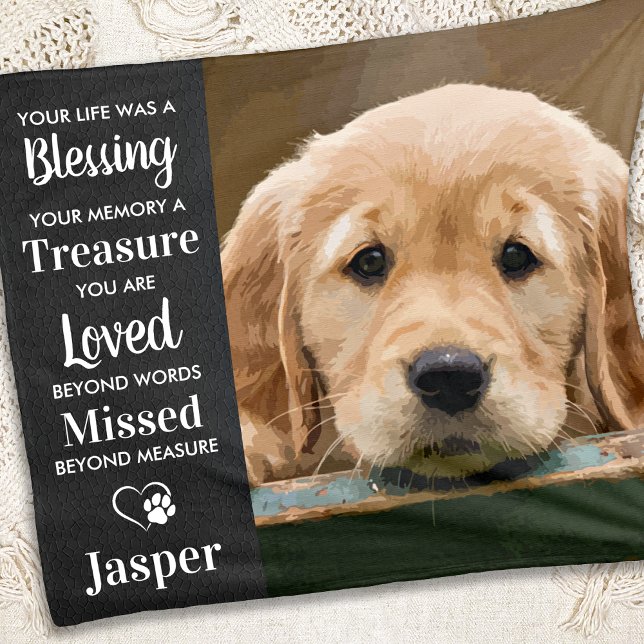 Blessing Treasure Loved Missed - Pet Memorial Fleece Blanket (Creator Uploaded)