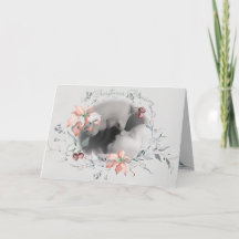 Blessing Watercolor Poinsettias Photo Wreath