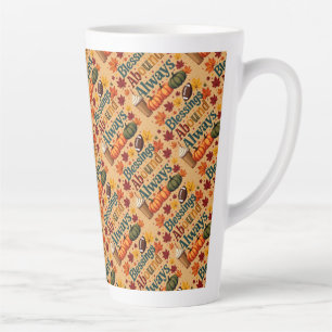 Blessings Abound Always Autumn Design Latte Mug