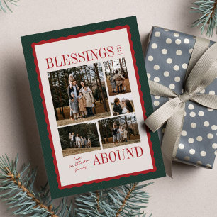 Blessings abound religious Christmas photo collage Holiday Card