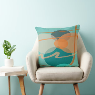 Blessings Amidst Twist And Turns Teal Orange Cushion