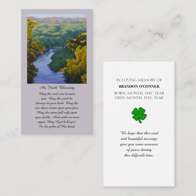 Blessings and Prayers Memorial Card (Front/Back)