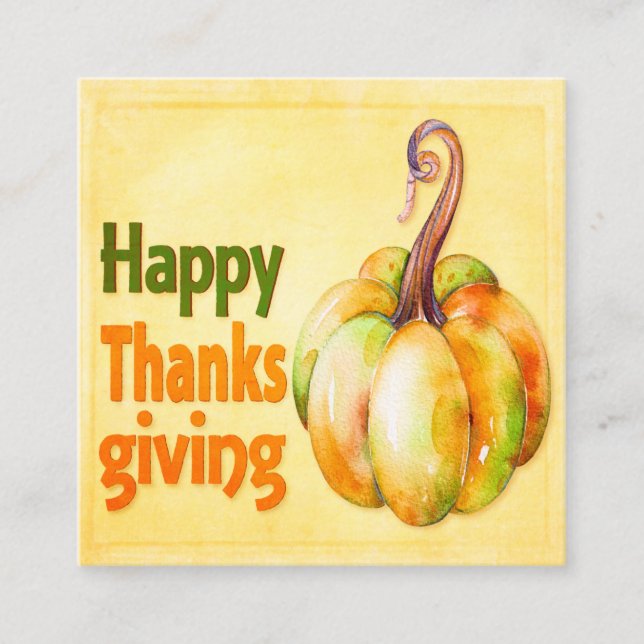 Blessings and Thanks Happy Thanksgiving Message Calling Card (Front)