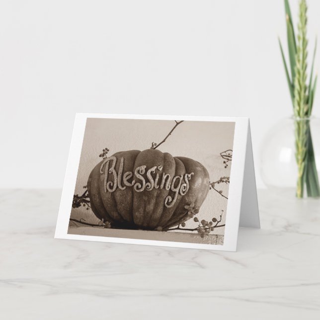 BLESSINGS AT THANKSGIVING AND EVERY DAY HOLIDAY CARD (Front)