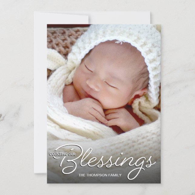 Blessings Baby Birth Announcement (Front)
