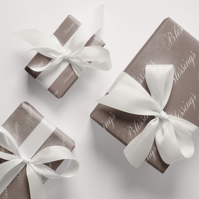 Blessings Brown Colour 9C7F74 Wrapping Paper Sheet (Blessings Brown Color 9C7F74 Wrapping Paper Sheets)