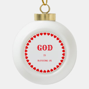 Blessings Ceramic Ball Christmas Ornament
