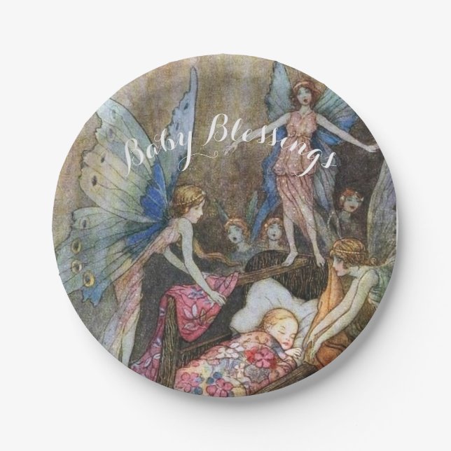 Blessings for the New Baby Baby Shower  Paper Plate (Front)