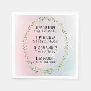 Blessings for your home and family napkin