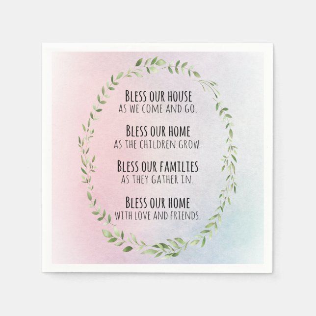 Blessings for your home and family napkin (Front)