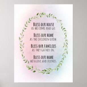 Blessings for your home and family poster