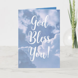 Blessings: "God Bless You" Sign with Clouds Card