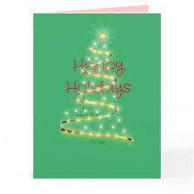 Blessings Happy Holidays Folded Greeting Card