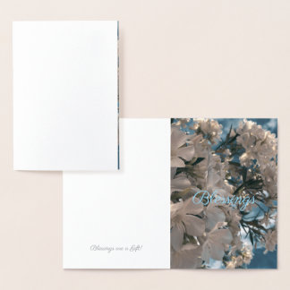 Blessings Natural Floral Stickers Foil Card
