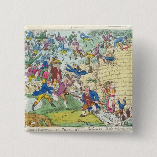 Blessings of Britain - or Swarm of Tax 15 Cm Square Badge (Front)