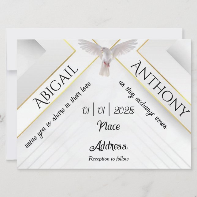 Blessings of the Holy Spirit Wedding Invitation  (Front)