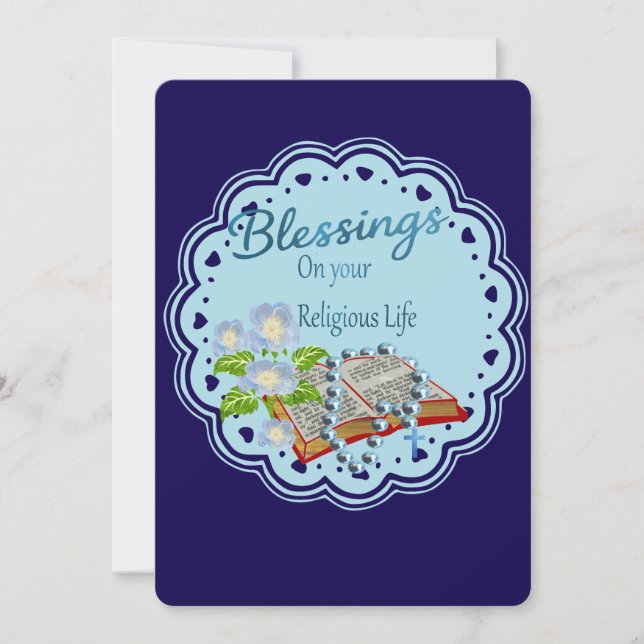 Blessings on your Religious life. Holiday Card (Front)