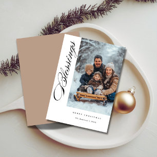 Blessings Simple Religious Christmas Photo Card