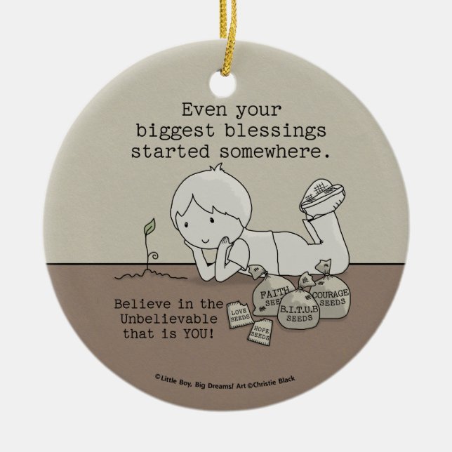 Blessings Started Somewhere Ceramic Tree Decoration (Front)