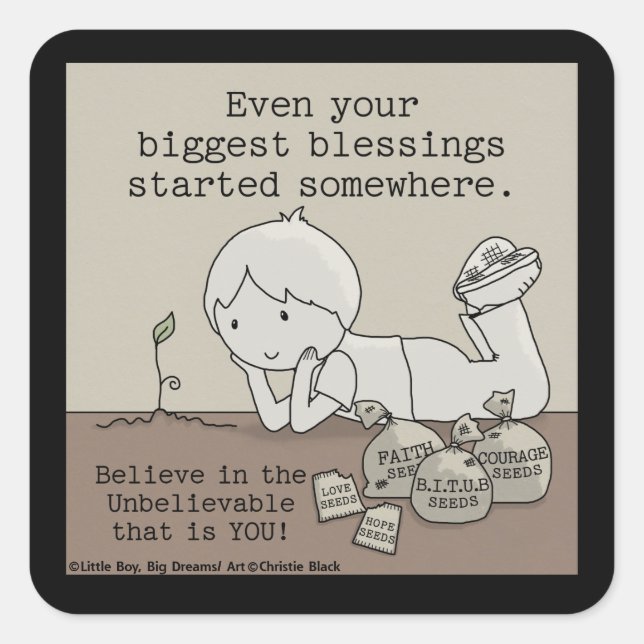 Blessings Started Somewhere Square Sticker (Front)