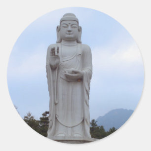 Blessings - Stone Buddha statue in Korea Classic Round Sticker