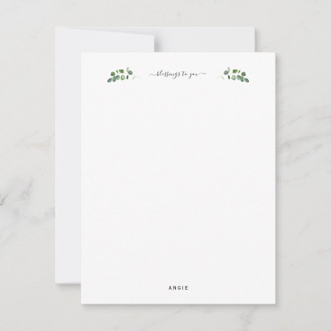 Blessings to You Custom Name  Card (Front)