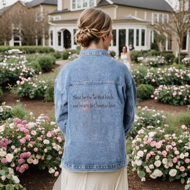 Blest Be the Tie that Binds Ladies  Denim Jacket (Wedding Back)