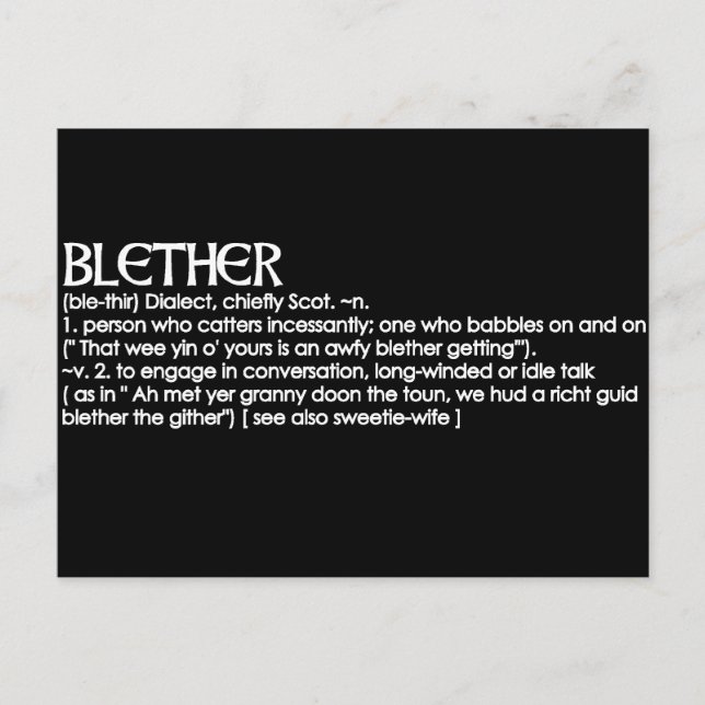 Blether Postcard (Front)