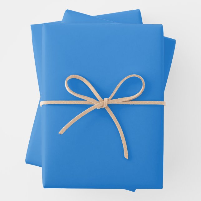 Bleu De France - Elegant, Classic Solid Colour Wrapping Paper Sheet (In situ)