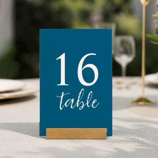 Bleu Minimalist Elegant Table Number