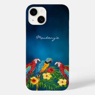 Blie parrots palm foliage name Case-Mate iPhone 14 case