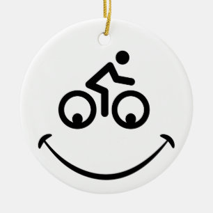 Blije fiets gezicht. Race tour, racefiets Ceramic Ornament