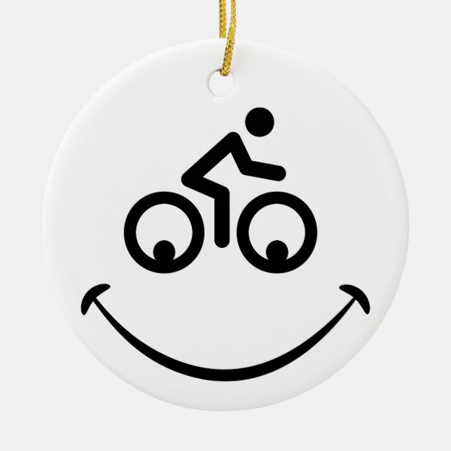 Blije fiets gezicht. Race tour, racefiets Ceramic Ornament (Front)