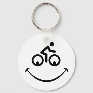 Blije fiets gezicht. Race tour, racefiets  Key Ring