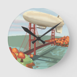 Blimp Airship Round Clock