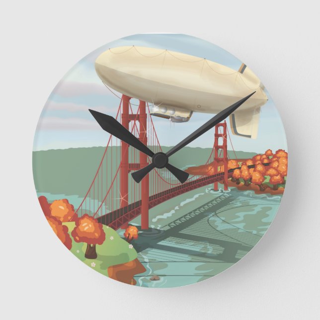 Blimp Airship Round Clock (Front)