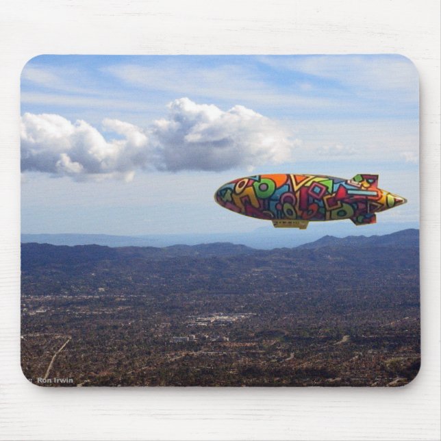 Blimp over Woodland Hills Mouse Pad (Front)