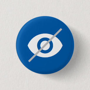Blind Blue 3 Cm Round Badge