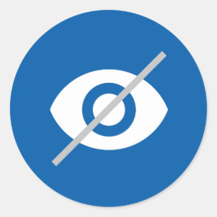 Blind Blue Classic Round Sticker